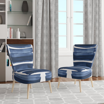 Chaise rembourrée abstraite moderne transitionnelle - Chaise d'appoint Indigo Horizon V