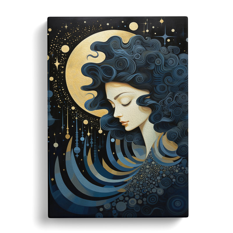 Moon Orphism Art No.2 - Wrapped Canvas, 60cm H x 40cm W x 3cm D