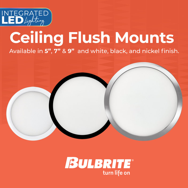 7 in.Round 10.3-Watt 3000K LED Flush Mount Light, 1150 Lumens, White