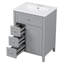 Meuble-lavabo de 61 cm (24 po) avec lavabo, 3 tiroirs et armoire à étagères ajustables, gris-1399309723