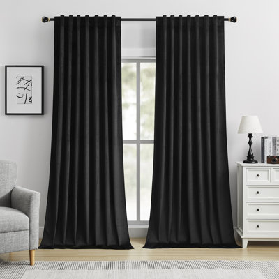 Paire de rideaux obscurcissant en velours de couleur unie Deavion