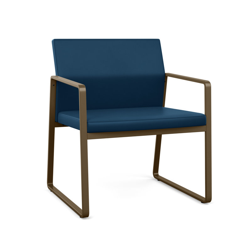 Chaise d'invité surdimensionnée Gansett, Bronze, Vinyle bleu Patriot Plus Imperial