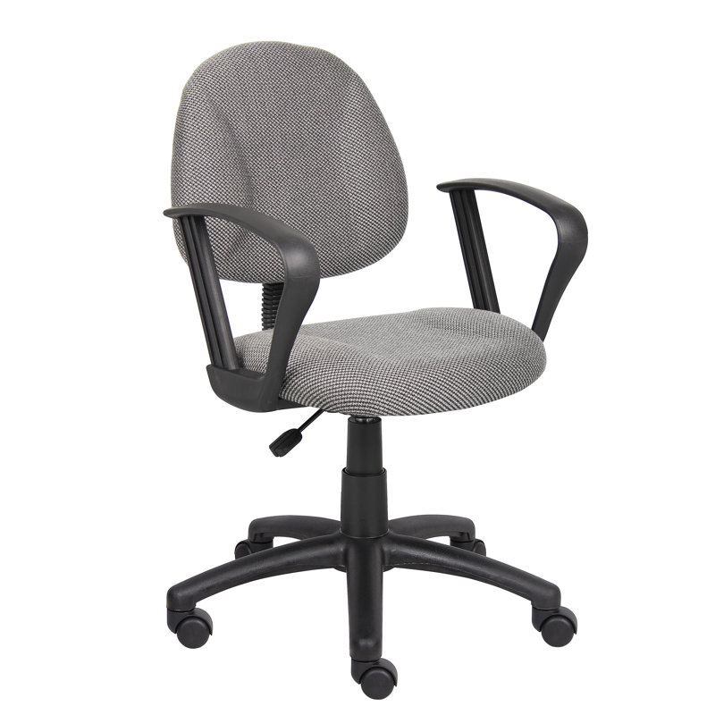 ErgoFlex Gray Fabric Task Chair with Swivel & Adjustable Height