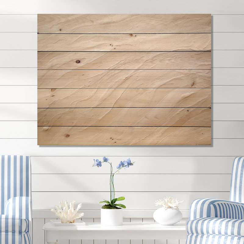 Charme moderne sable beige plage - art mural en bois de sable de plage côtier sur bois de pin naturel, H 30 po x l 40 po