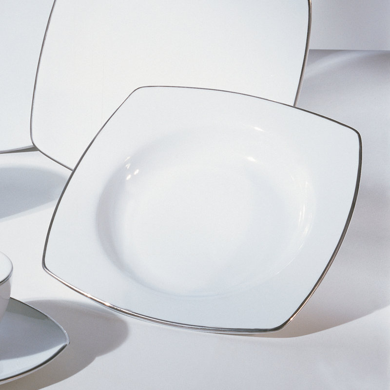 Lotus Silver Line 8 oz. Bol à soupe à rebord