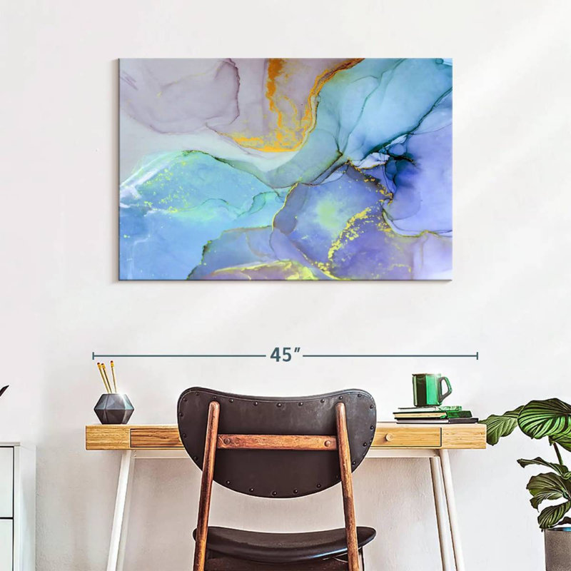 Avery Light Marble Abstract, 26" H x 39" W