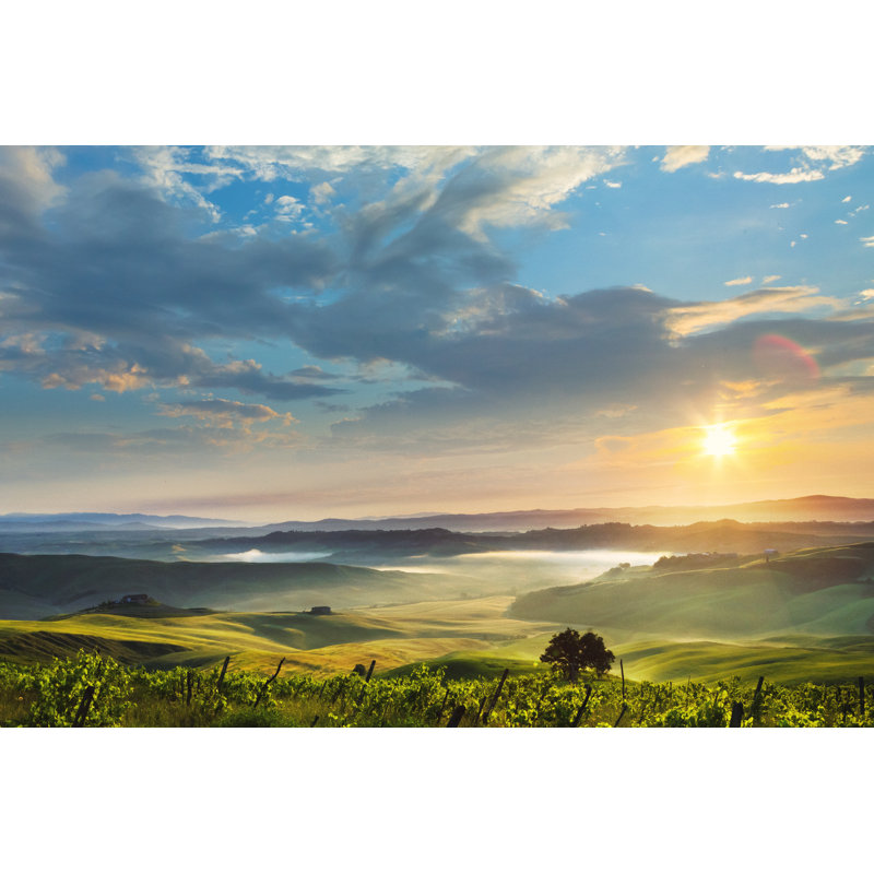 Lever de soleil en Toscane par Mammuth, H 32 po x l 48 po