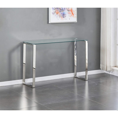 Chinue 120cm Glass Top Console Table