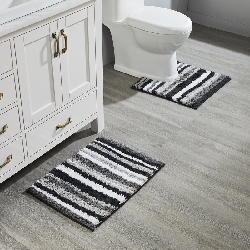 Ensemble de tapis de salle de bain touffeté à la machine 100% polyester Annaleese, Gris