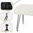 Faux Leather Upholstered Vanity Stool With Metal Legs, Cream White-60429892