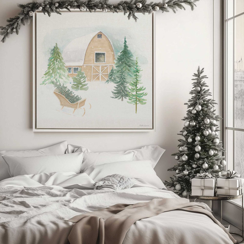Woodland Charm II, reproduction sur toile dans un cadre, Cadre flottant blanc opaque, H 12,75 po x l 12,75 po x P 1,75 po