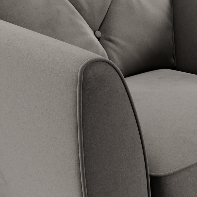 Collazo Upholstered Armchair, Dark Brown Wood, Asphalt