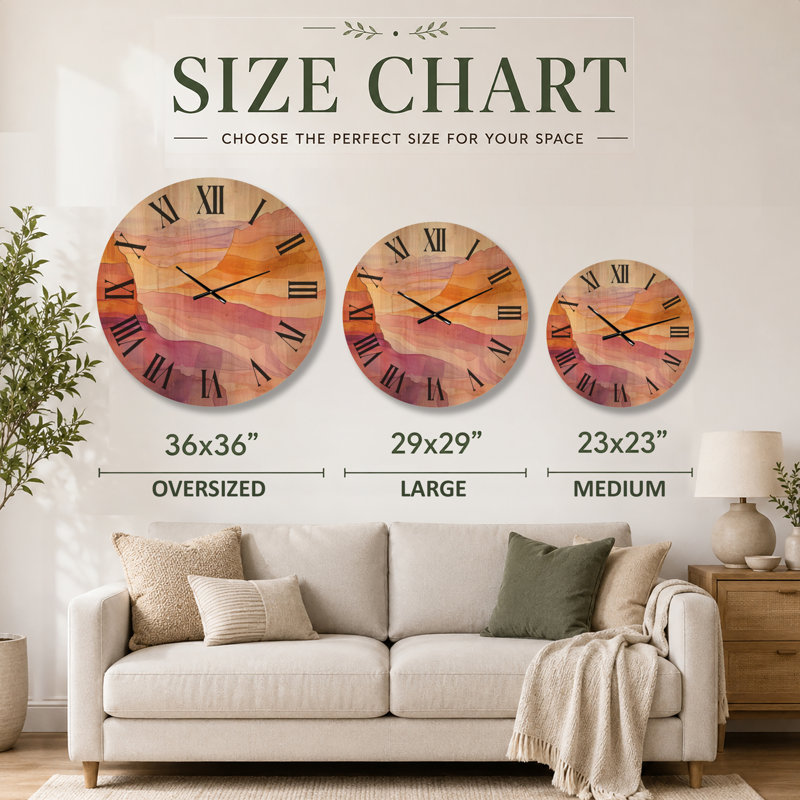 Horloge murale canyon en bois Canyon, Medium