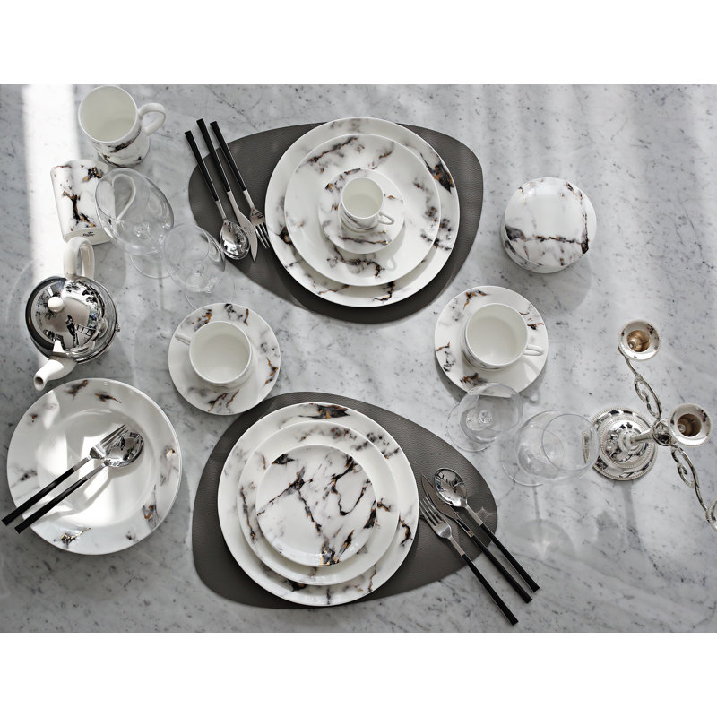 Marble Venice Fog - Coaster in Holder, Set of 4