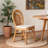 Nadra Dining Chair in Natural Rattan with Curved Backrest and Removable Cushion
