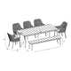 Jalmia 87'' Rectangular 8 - Person Outdoor Dining Set