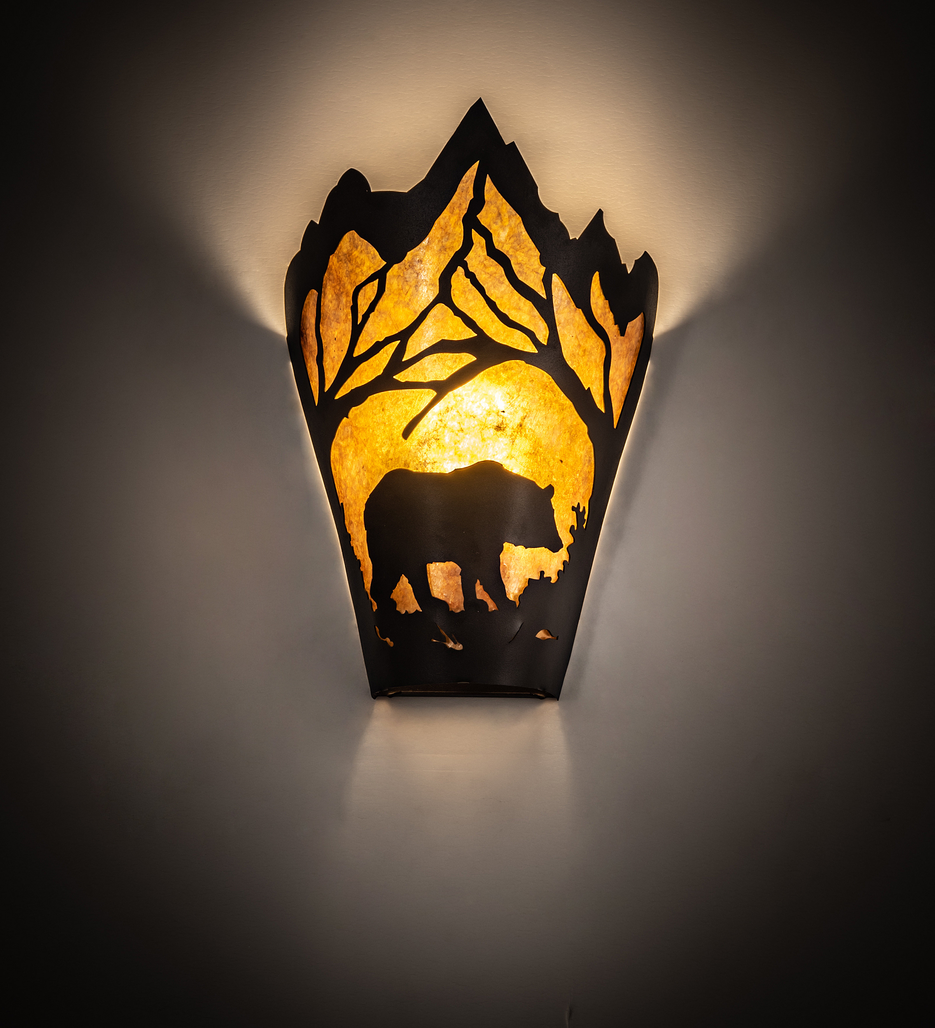Loon Peak® Kiely 8" Wide Bear At Dawn Right Wall Sconce | Wayfair