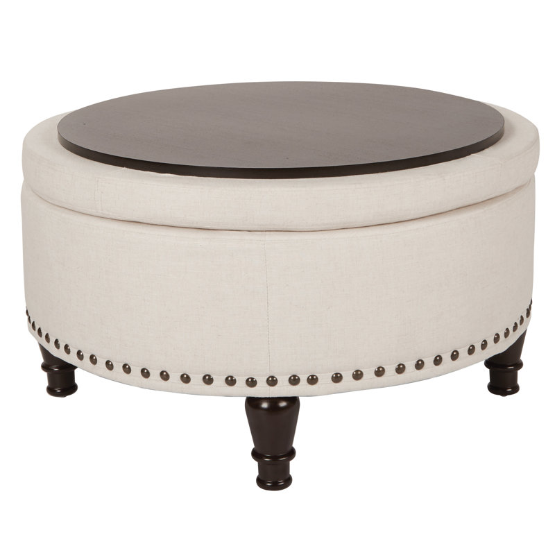 Emiljan Upholstered Ottoman, Ivory