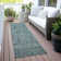 Machine Washable Indoor/Outdoor Xhevrie Teal Rug