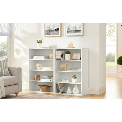 Cd Media Storage Tower, 8 - Cube Layout, Adjustable Shelf Height, Detachable Into Two Cabinets, , 23.88" Depth Layer Bookcase For , Design, Material, 25 Lbs Load Bearing