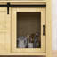 Buffet Farmhouse avec porte de grange coulissante et panneaux grillagés - Buffet de rangement ouvert-753097391