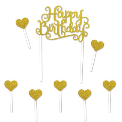 The Beistle Company Happy Birthday Cake Topper 