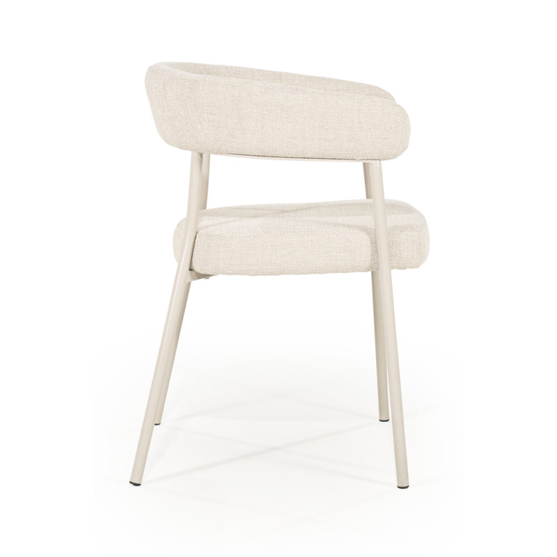 Dining Chair Upholstered Arm Chair, Beige