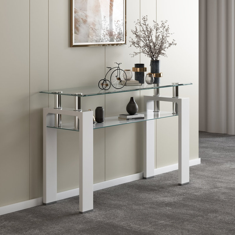 Burdell T2 Sofa Table, White 