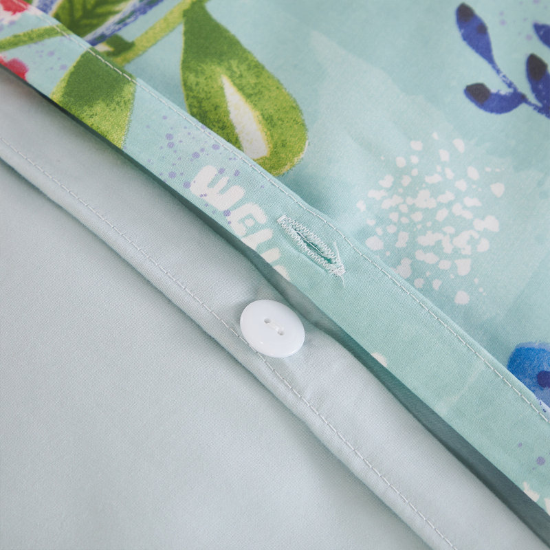 LISSTHER 100% Cotton Duvet Cover Set (3pcs) Luxury Fully Vintage Floral Shabby Elegance Bedding Set