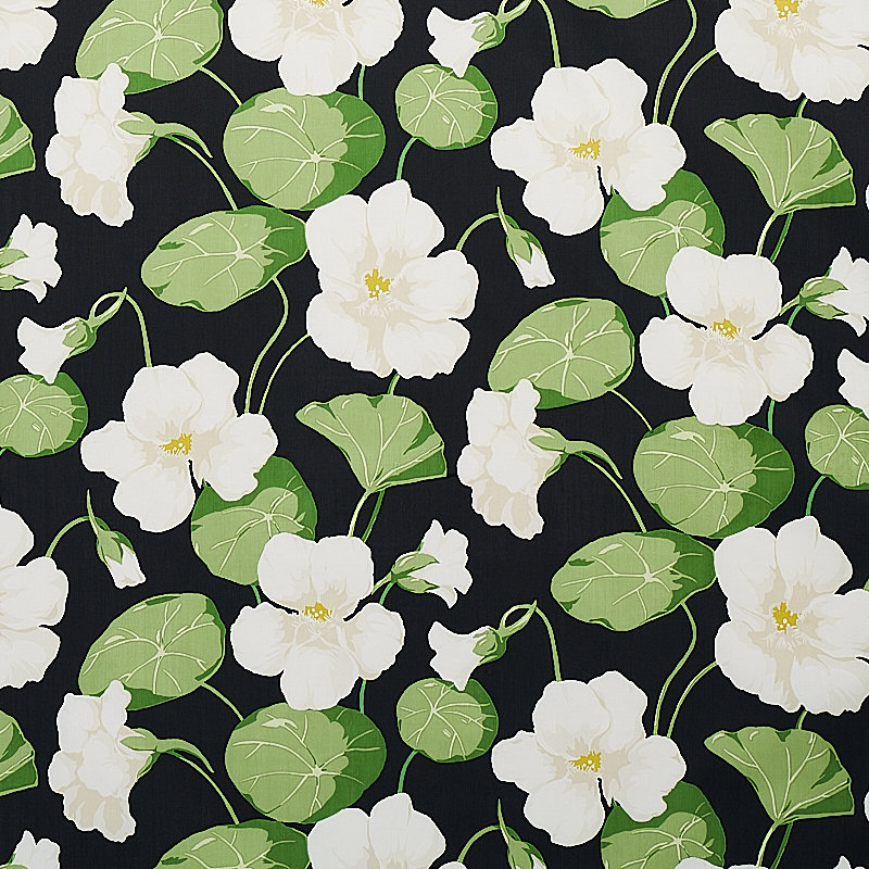 Nasturtium Fabric, Noir