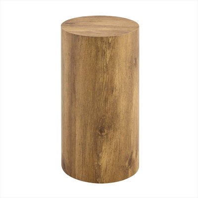 Coffee Table for Living Room Use, Cylindrical Design, MDF Material, 11.8-Inch Diameter, 21.6-Inch Height