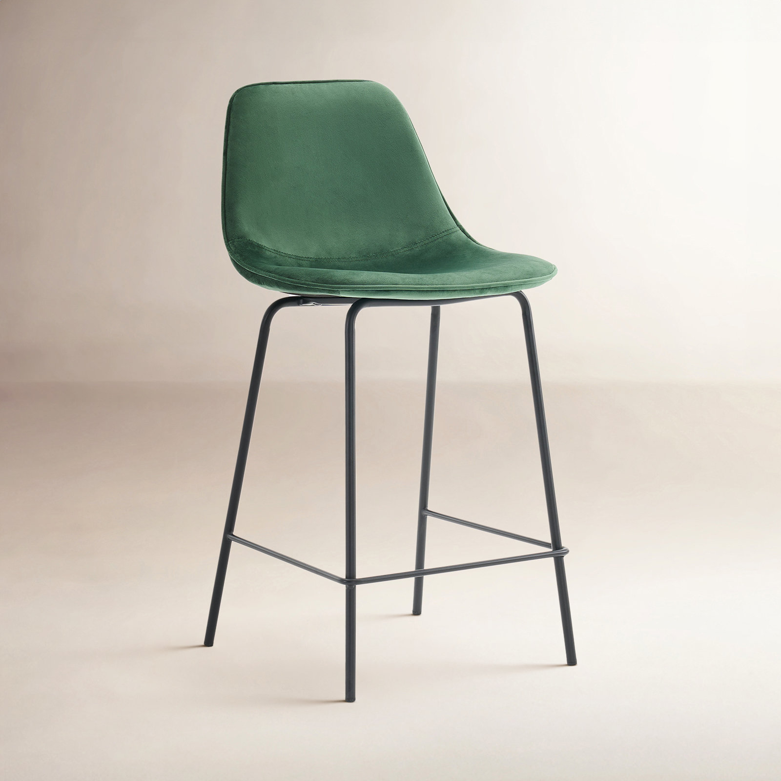Kavi Bar and Counter Stool, Emerald Velvet, Counter Stool (24" Seat Height)
