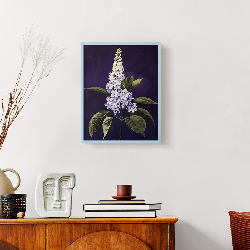 Série FLORAL CCxxix - reproduction encadrée de qualité supérieure - prête à être accrochée - aucun clou requis, Noir