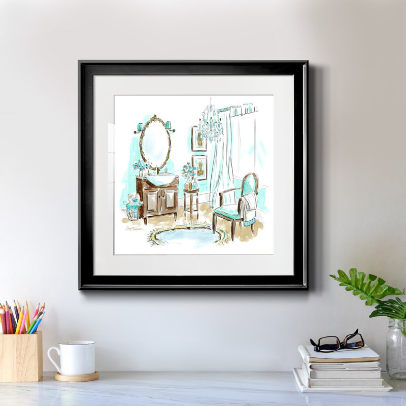 «Blue Opulence II», cadre photo, H 17,5 po x l 17,5 po x P 1,5 po, Papier encadré noir