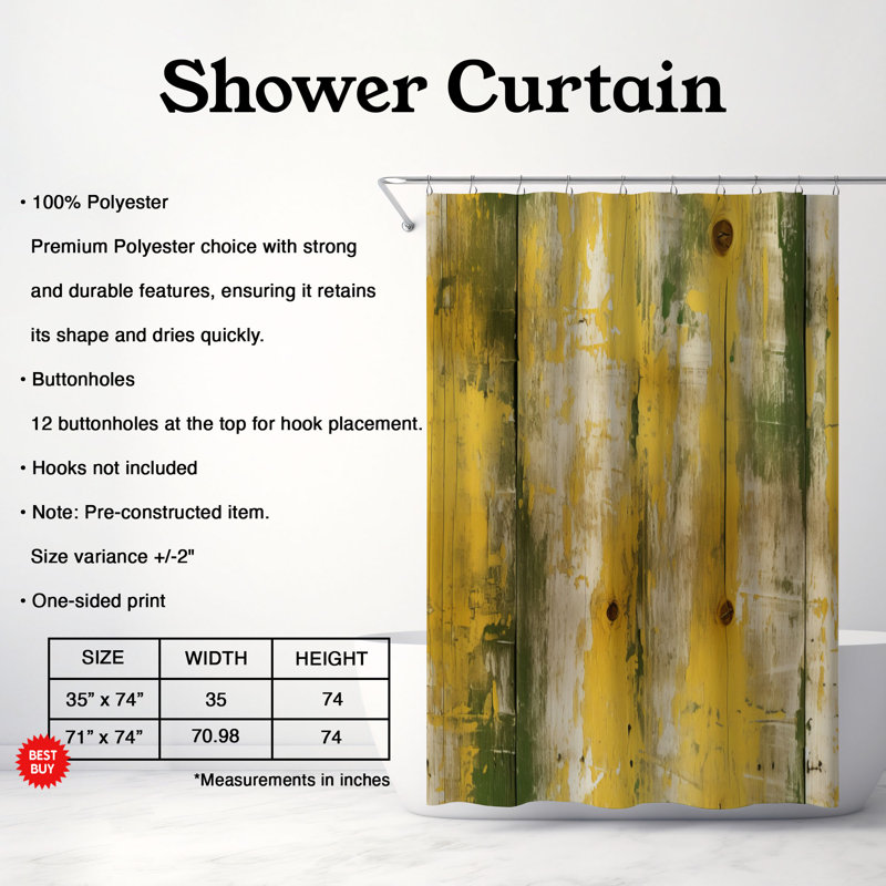 Rideau de douche Ajanea, H 74 po x l 71 po