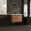 Meuble-lavabo brun de 30 po avec lavabo en résine et armoire à 2 portes-130431016