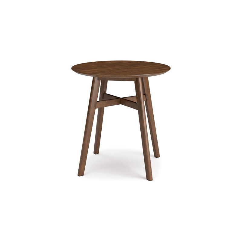 Jeyn Round Counter Table With Open Frame, 36 Inch Brown Mango Wood