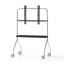 Meuble télé noir antique avec rotation à 360 degrés, tablettes réglables et pieds en acier inoxydable durables pour téléviseurs de 43 à 70 pouces-608334768
