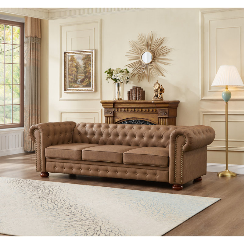 Canapé 88,5 po Chesterfield, Brun