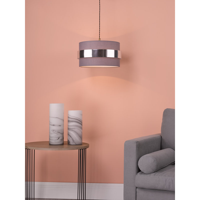 - Light Drum Pendant, Grey/Chrome