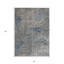 Tapis extérieur lavable abstrait bleu argenté et brun 5 pi x 8 pi