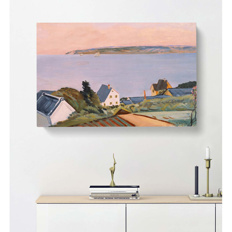 Distant View Of Awajishima by Fujishima Takeji - Wrapped Canvas, 35cm H x 50cm W x 3cm D