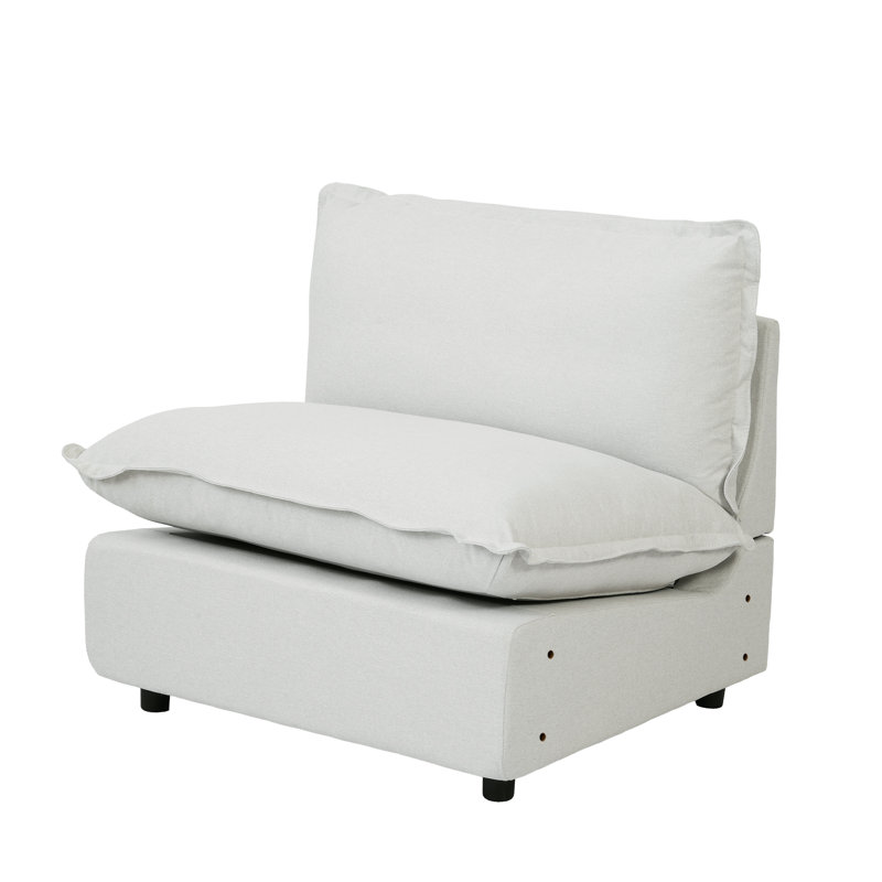 Chaise sans accoudoirs en lin Gracey, Beige