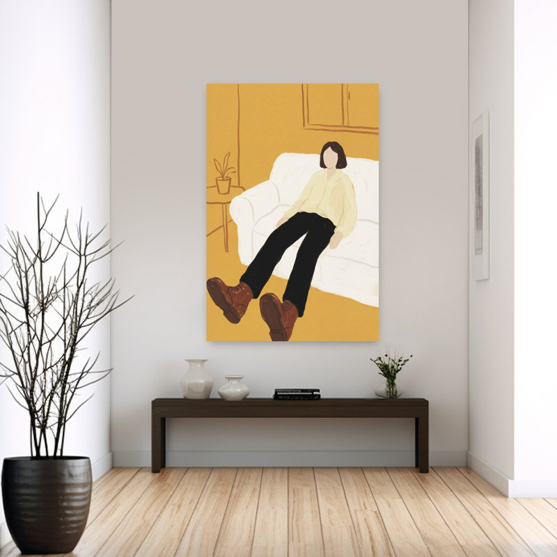 Relaxed Person In Yellow Room by Andreas Magnusson - Wrapped Canvas Print, 152.4 cm H x 101.6 cm W
