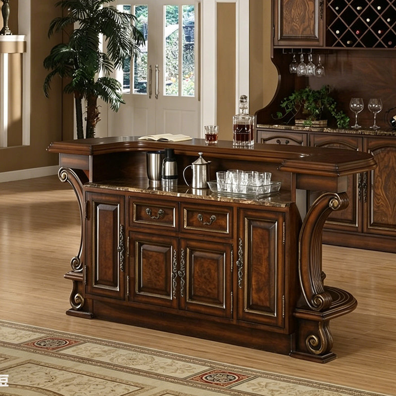 66.93"American-style solid wood bar counter