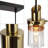 Izella Black & Gold 5-Light Glass Cluster Linear Pendant for Kitchen Island