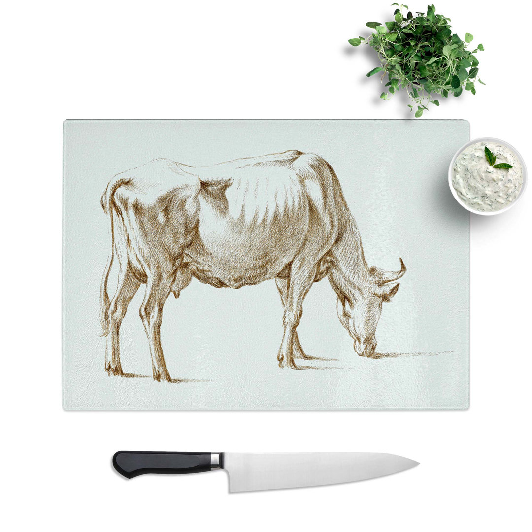 Tempered Glass Study of a Cow by Jean Bernard Chopping Board