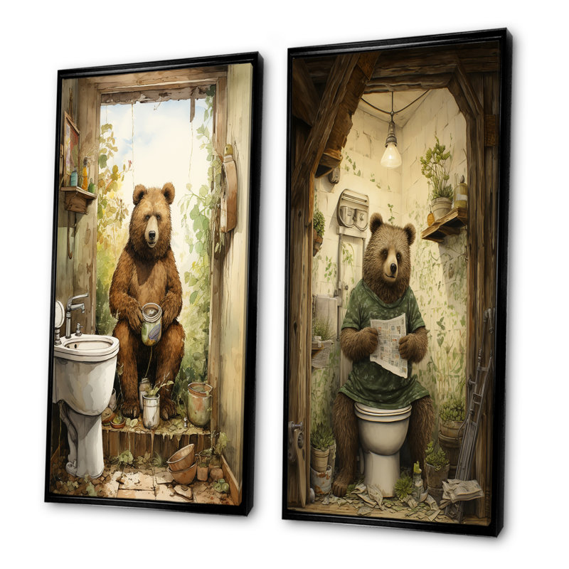 Ensemble de salle de bain Bears, H 40 po x l 41 po, Cadre flottant noir