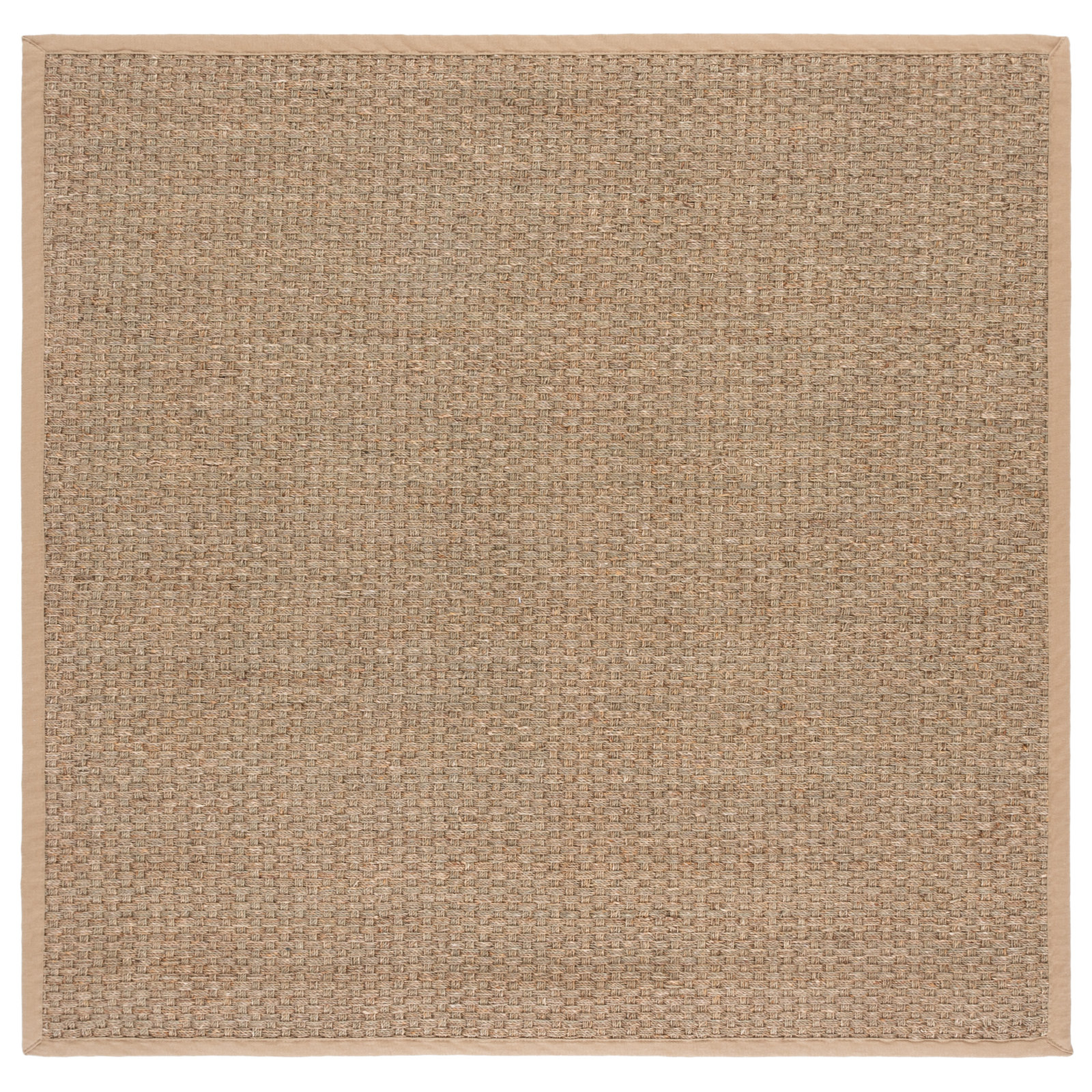 Auckland Bamboo Slat/Seagrass Natural/Beige Area Rug, Square 4'
