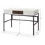 Bureau d'écriture naturel et noir avec port de charge USB, bureau d'étude d'ordinateur moderne pour bureau à domicile-1179100565